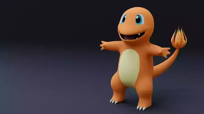 Charmander Pokemon Low-poly 3D model