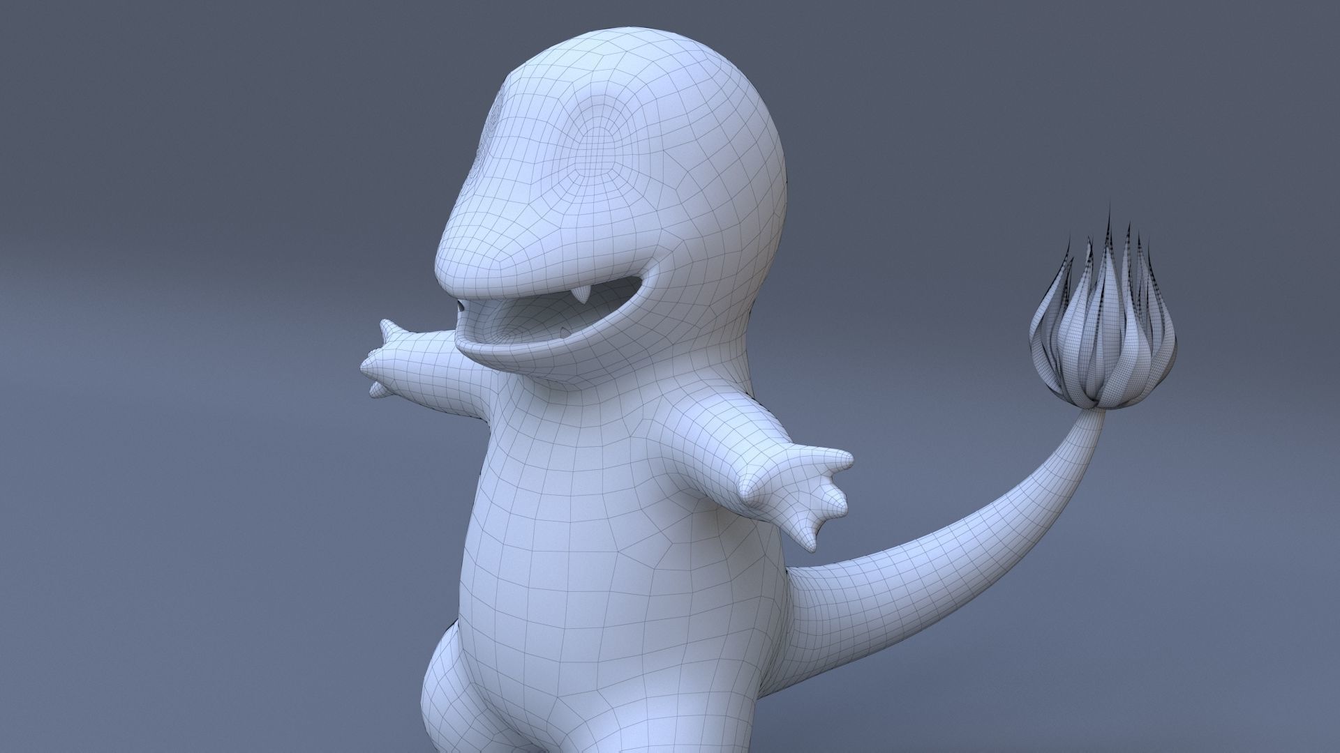Charmander Pokemon Low-poly 3D model_3