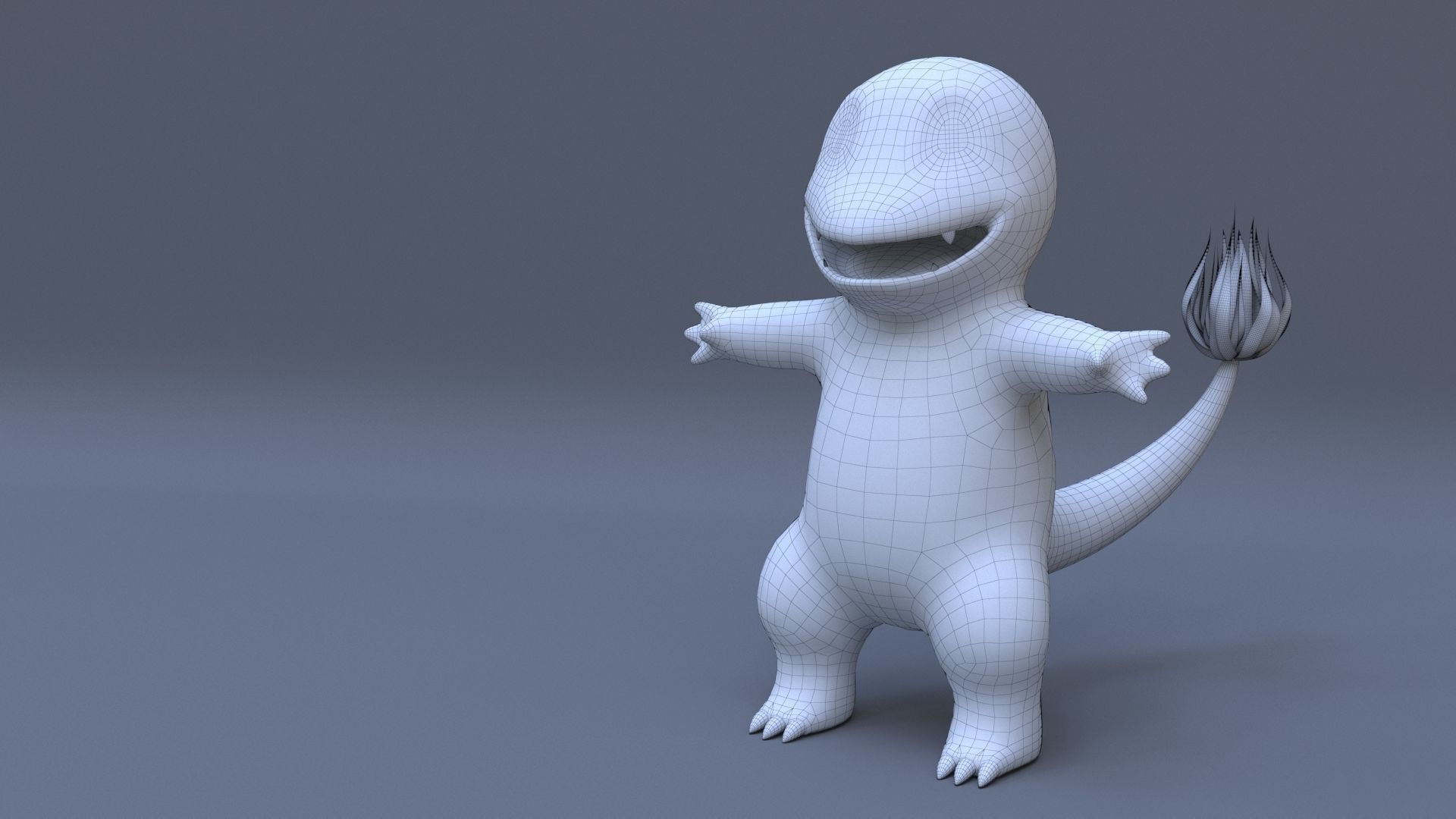 Charmander Pokemon Low-poly 3D model_2