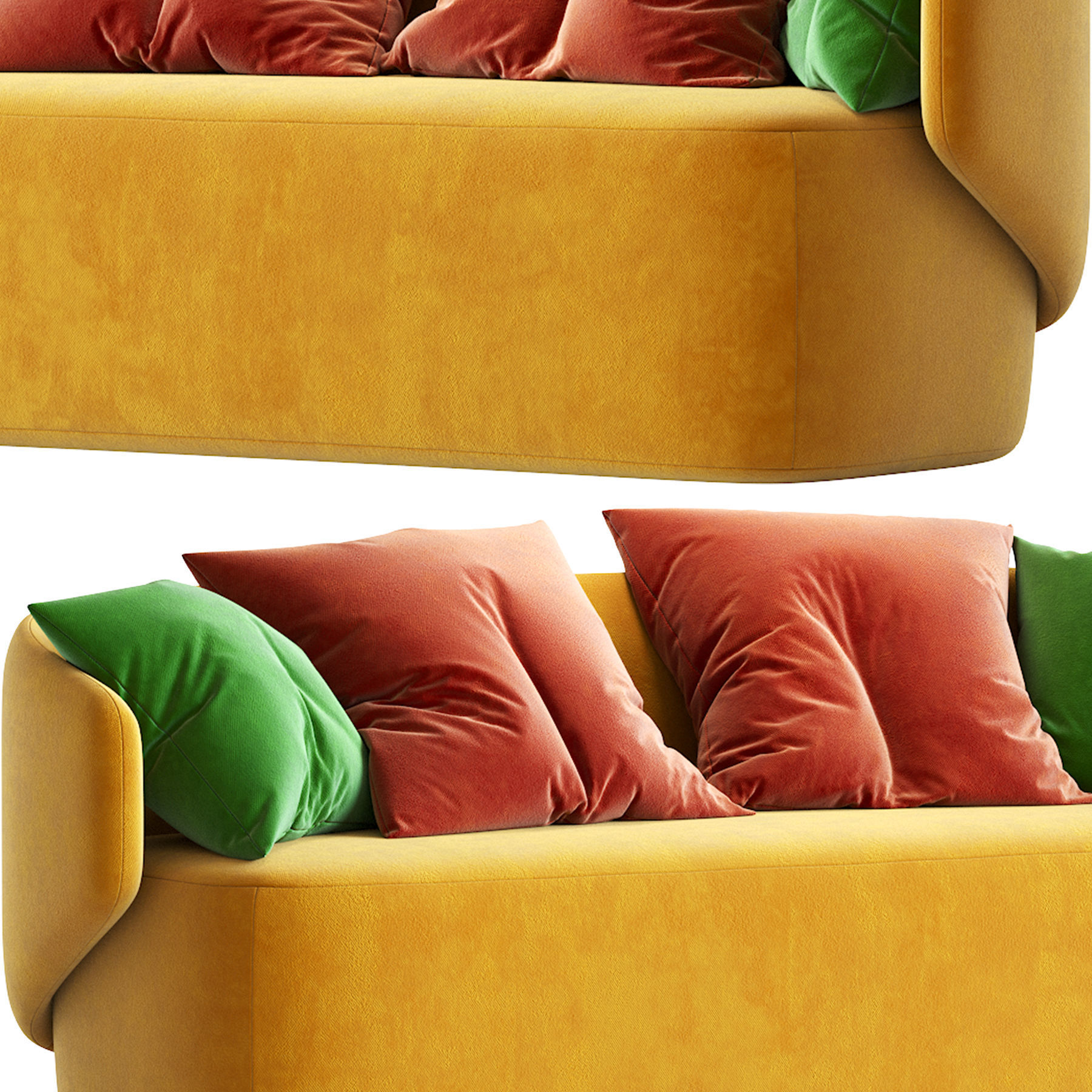 Crescent Sofa 3D model_2