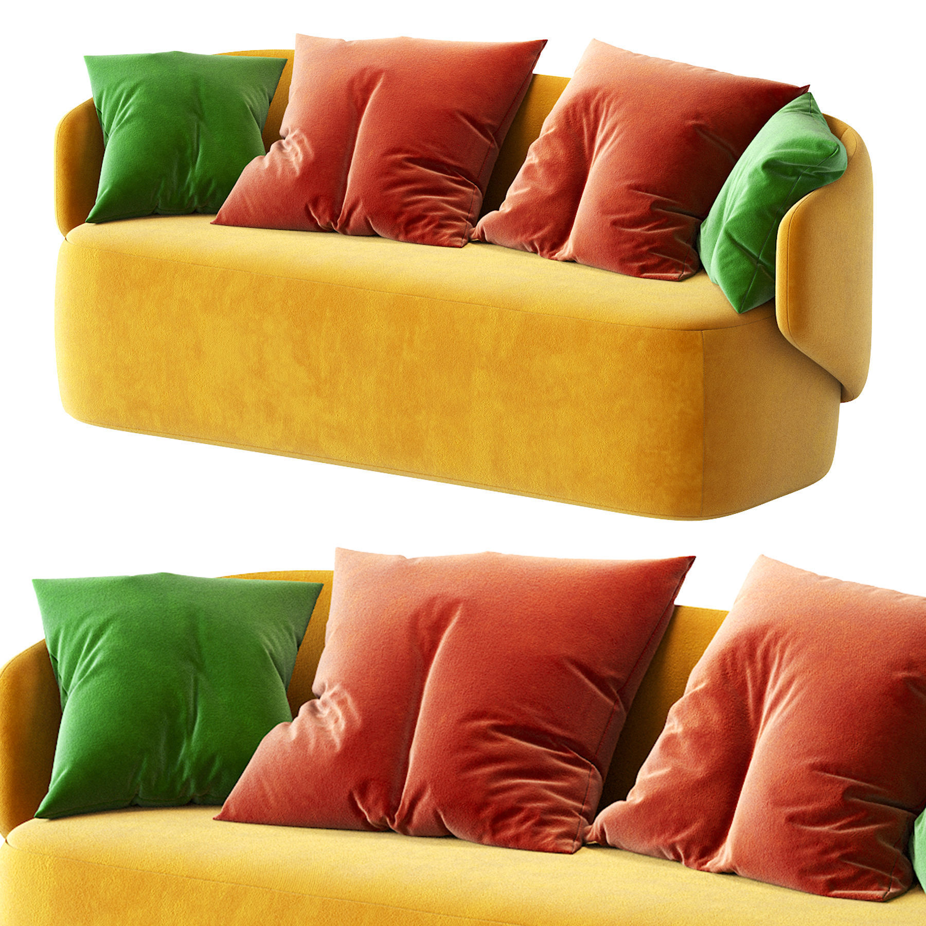 Crescent Sofa 3D model_1