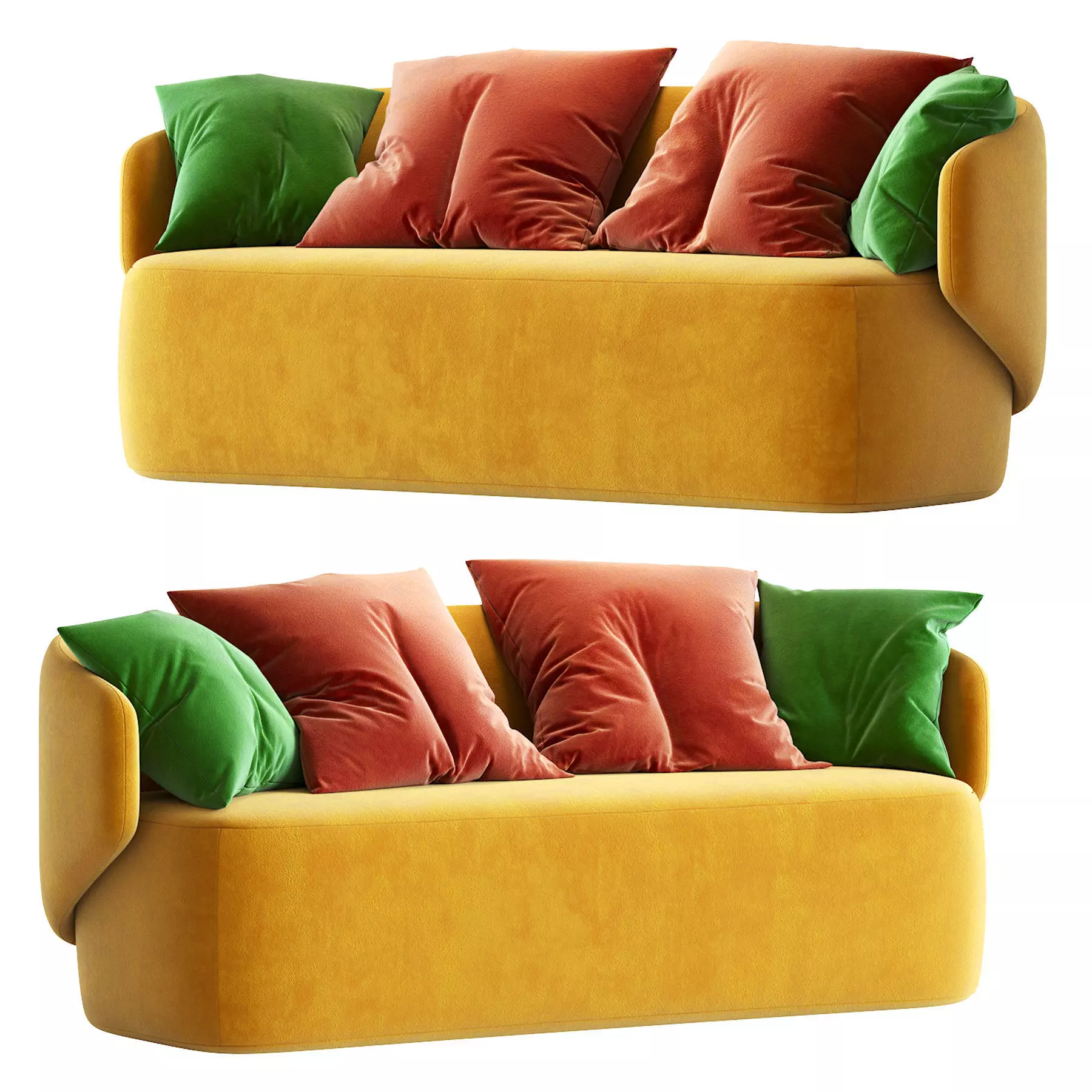 Crescent Sofa 3D model_0