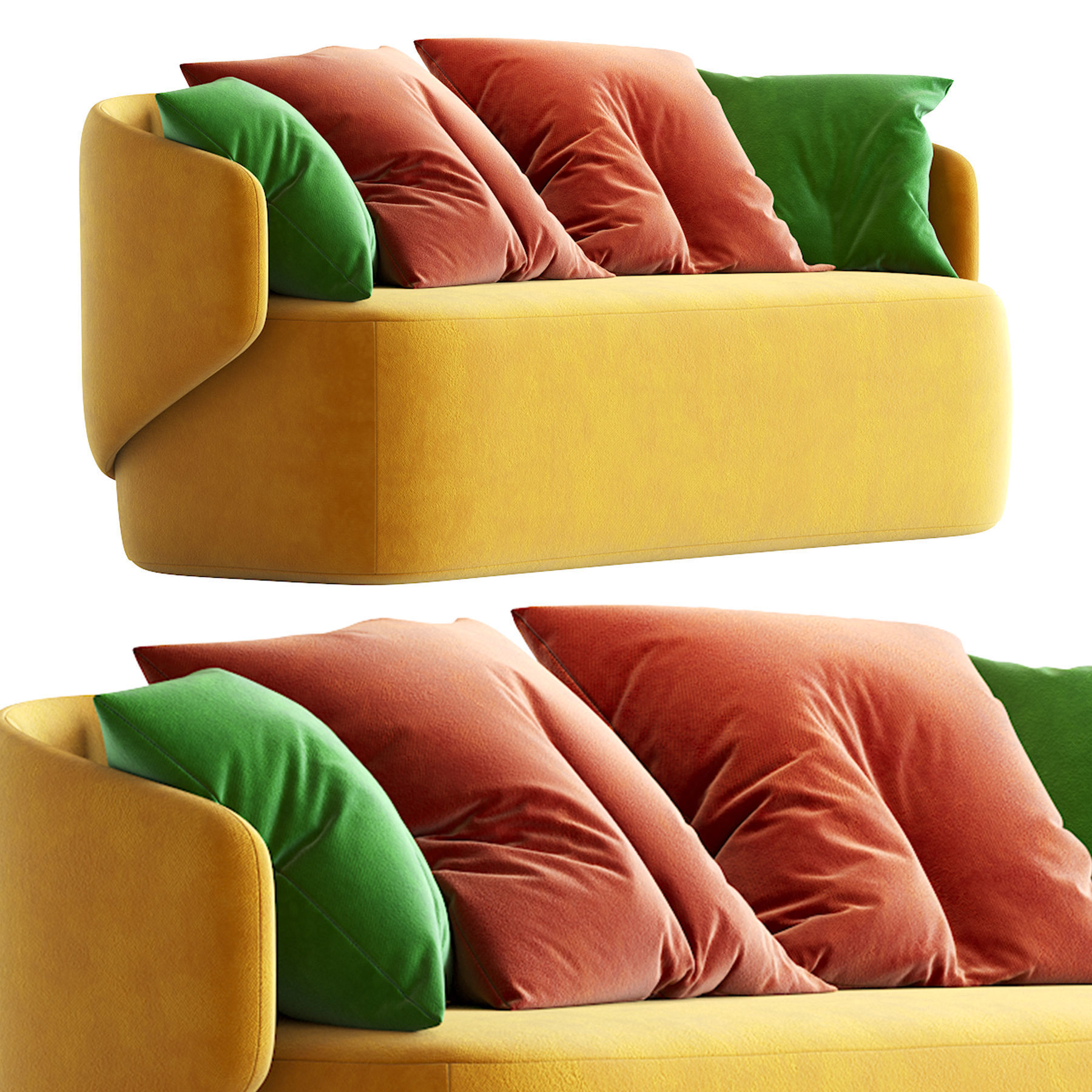 Crescent Sofa 3D model_4