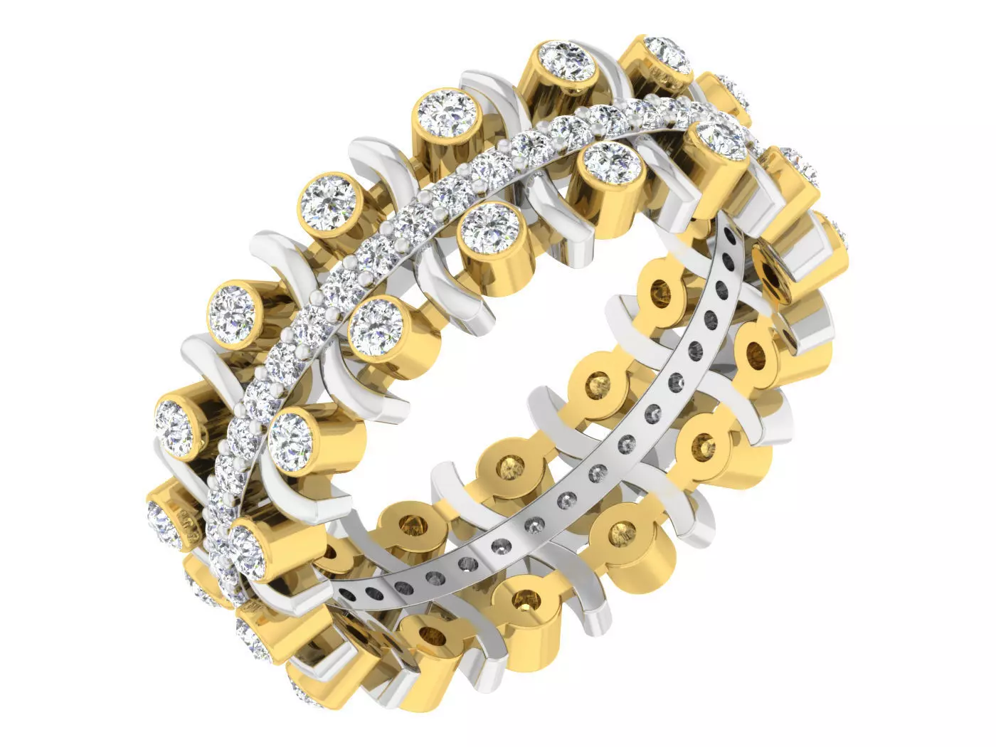 Wedding Engagement Women Etarnaty Band Ring 3D print model_0