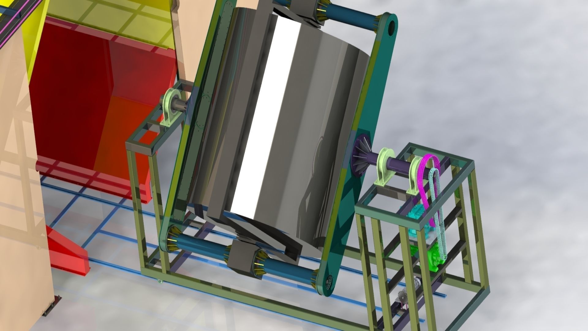 Rotation furnace for polyester tank with 18 tons liquid capacity 3D model_25