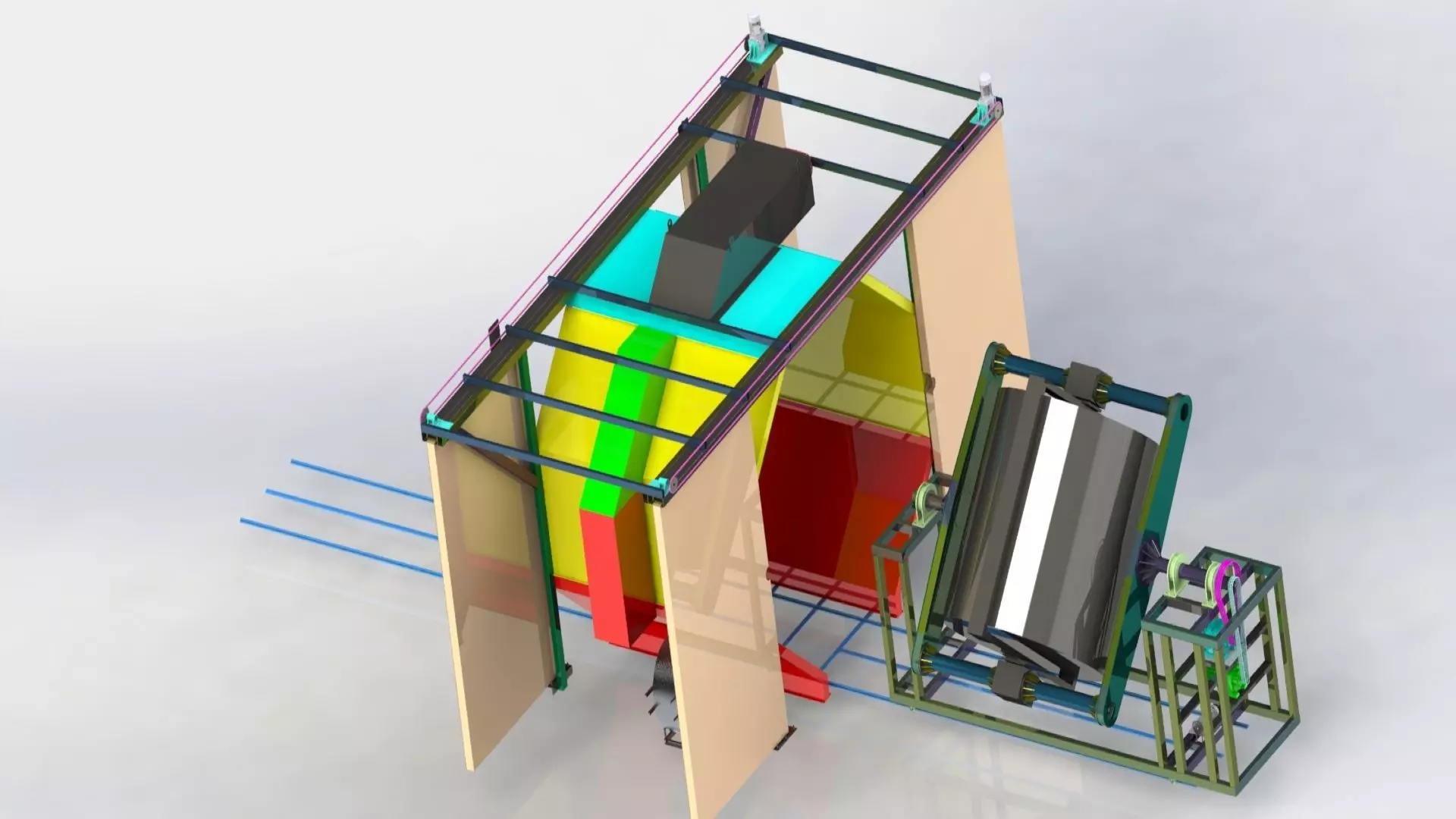 Rotation furnace for polyester tank with 18 tons liquid capacity 3D model_0