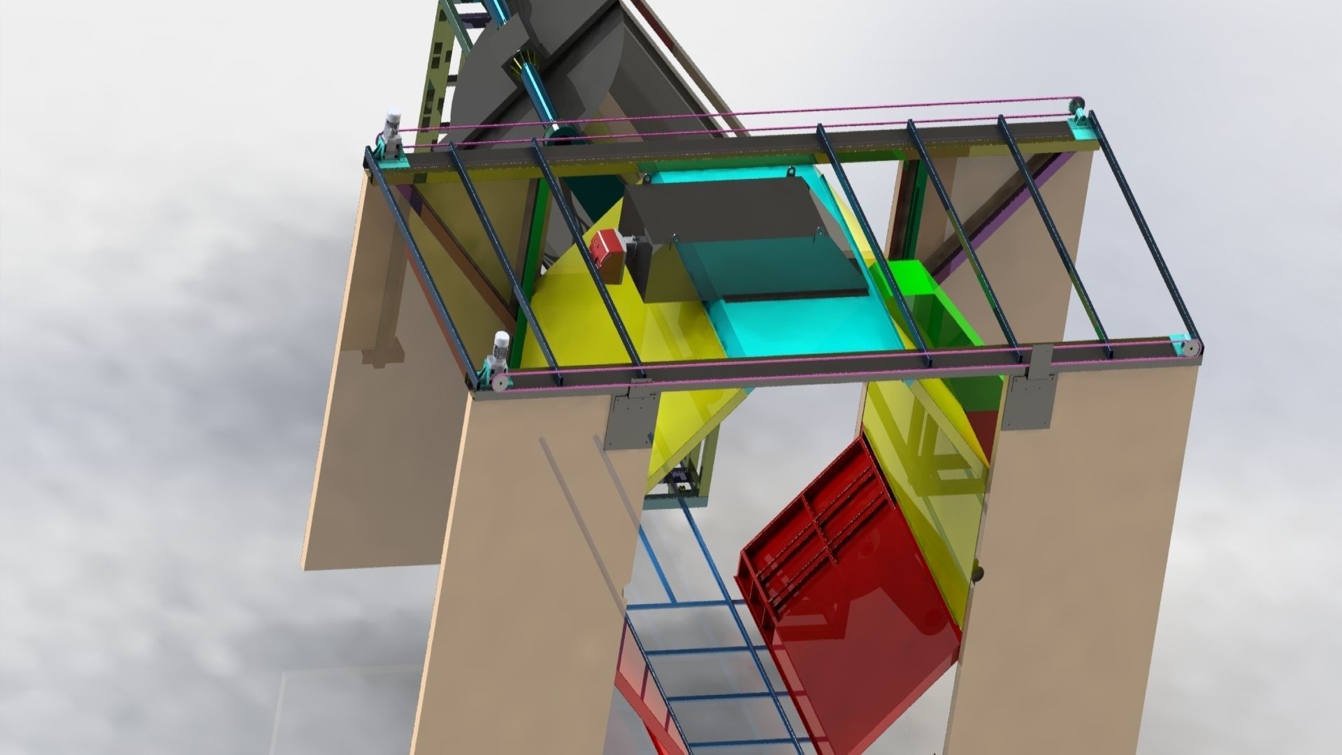Rotation furnace for polyester tank with 18 tons liquid capacity 3D model_7