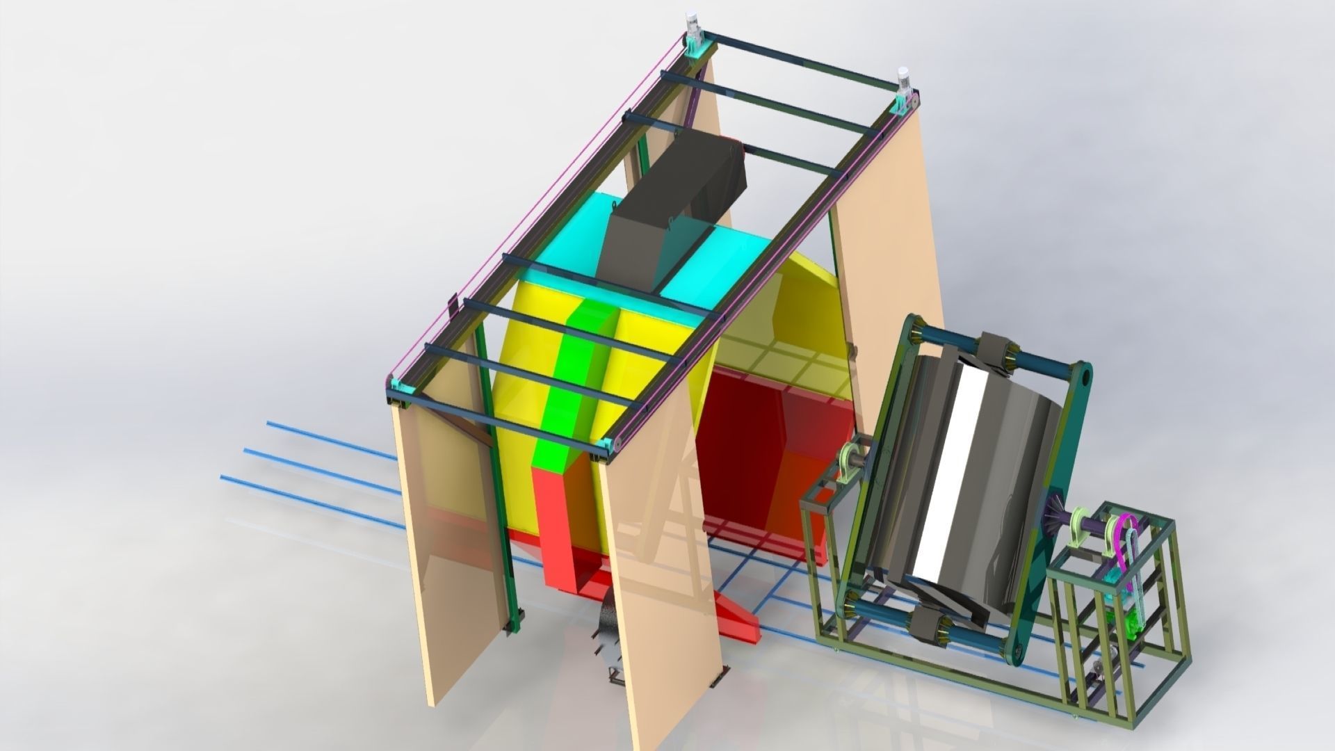 Rotation furnace for polyester tank with 18 tons liquid capacity 3D model_18