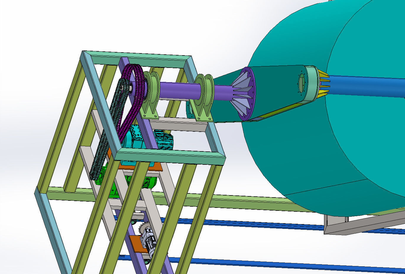 Rotation furnace for polyester tank with 18 tons liquid capacity 3D model_26