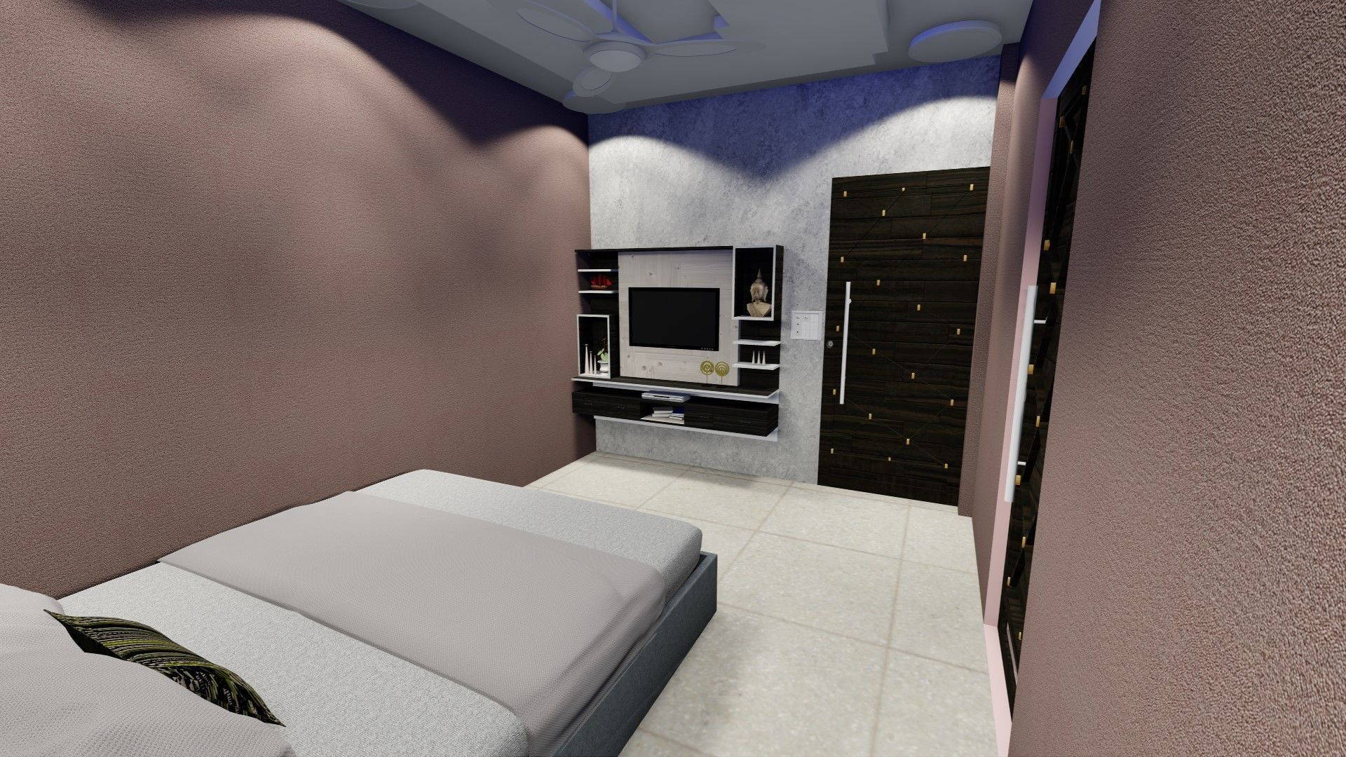 BEDROOM- 3D MODEL walk in closet with mirror 3D model_2