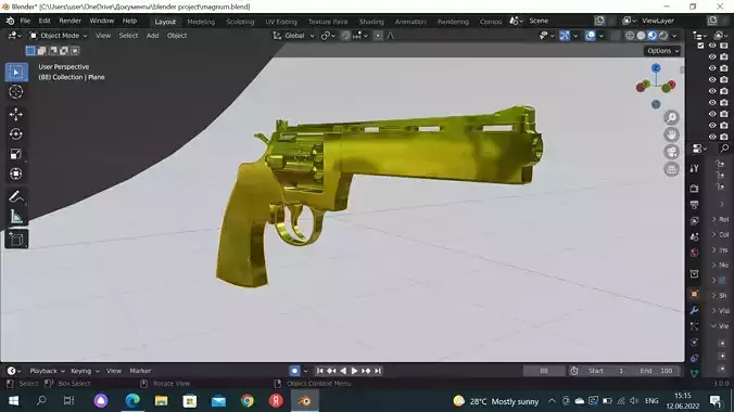 magnum gold revolver