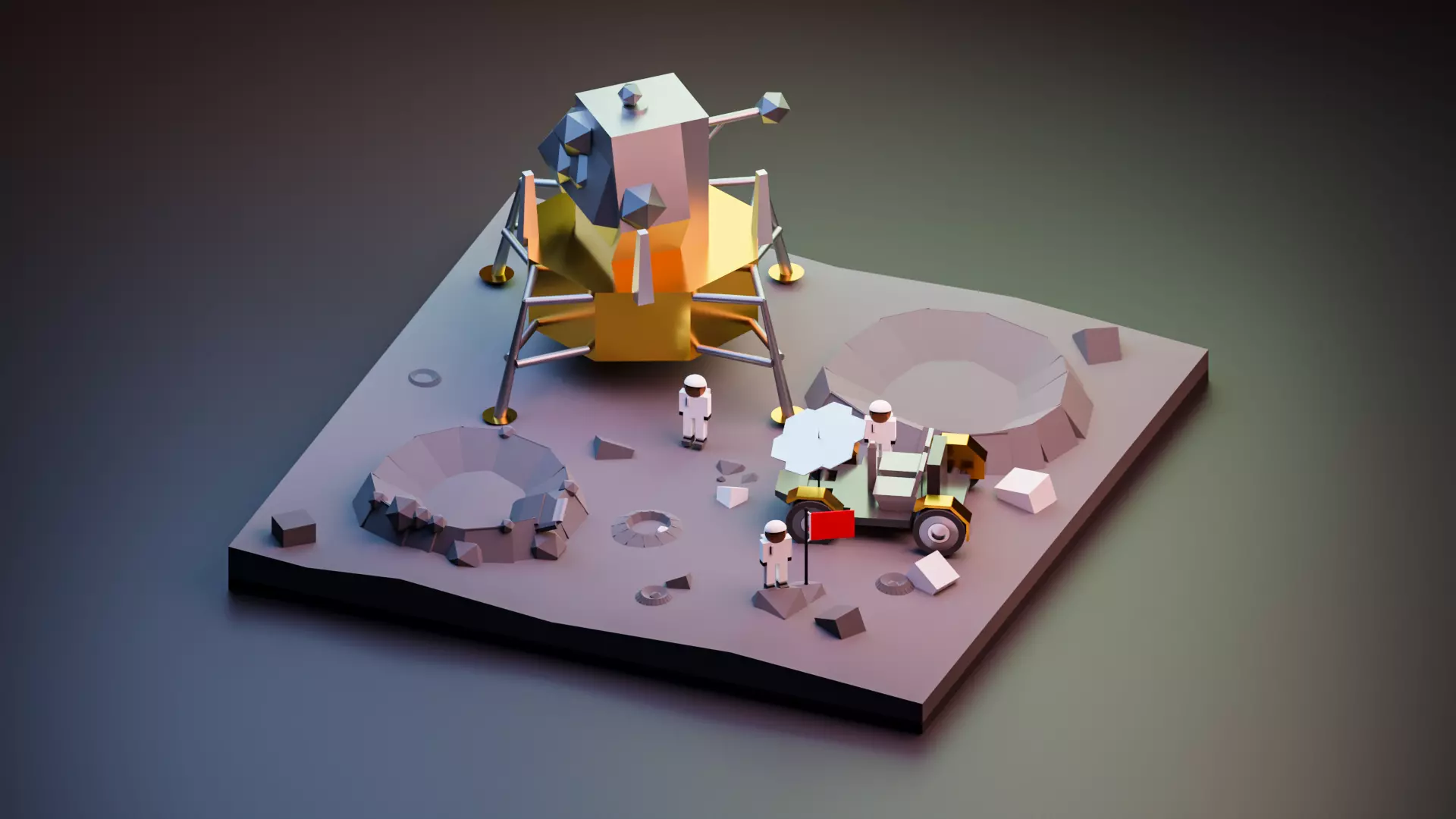 Wandering the moon Free 3D model