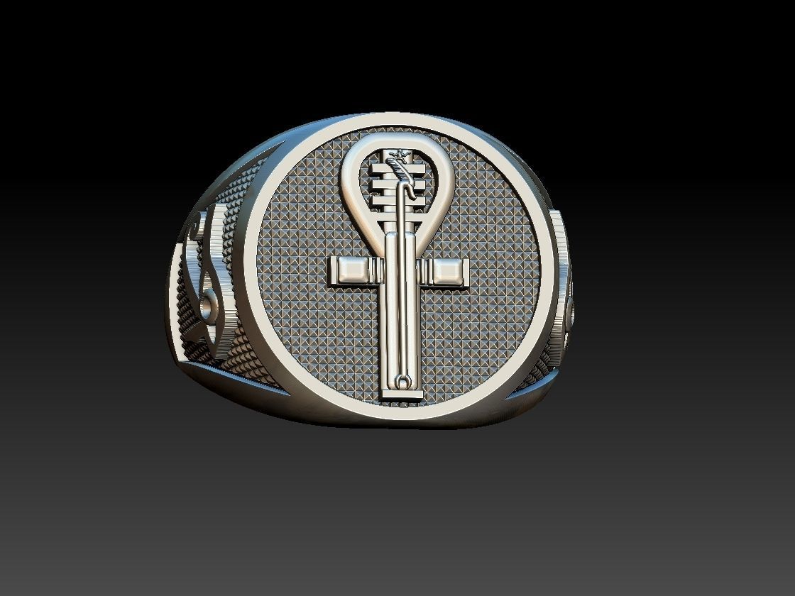 Ankh Ring - Ansata  3D print model_1