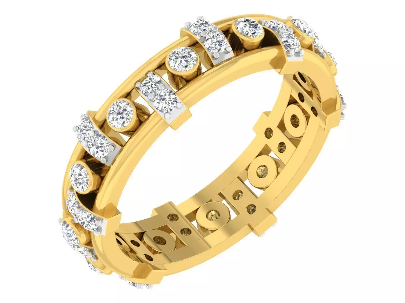 Wedding Engagement Women Etarnaty Band Ring 3D print model_0