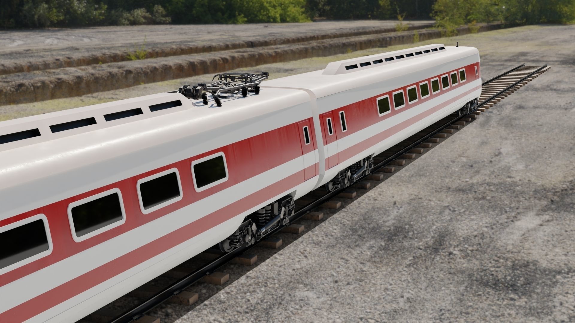 Train toy on tracks 3D model_1