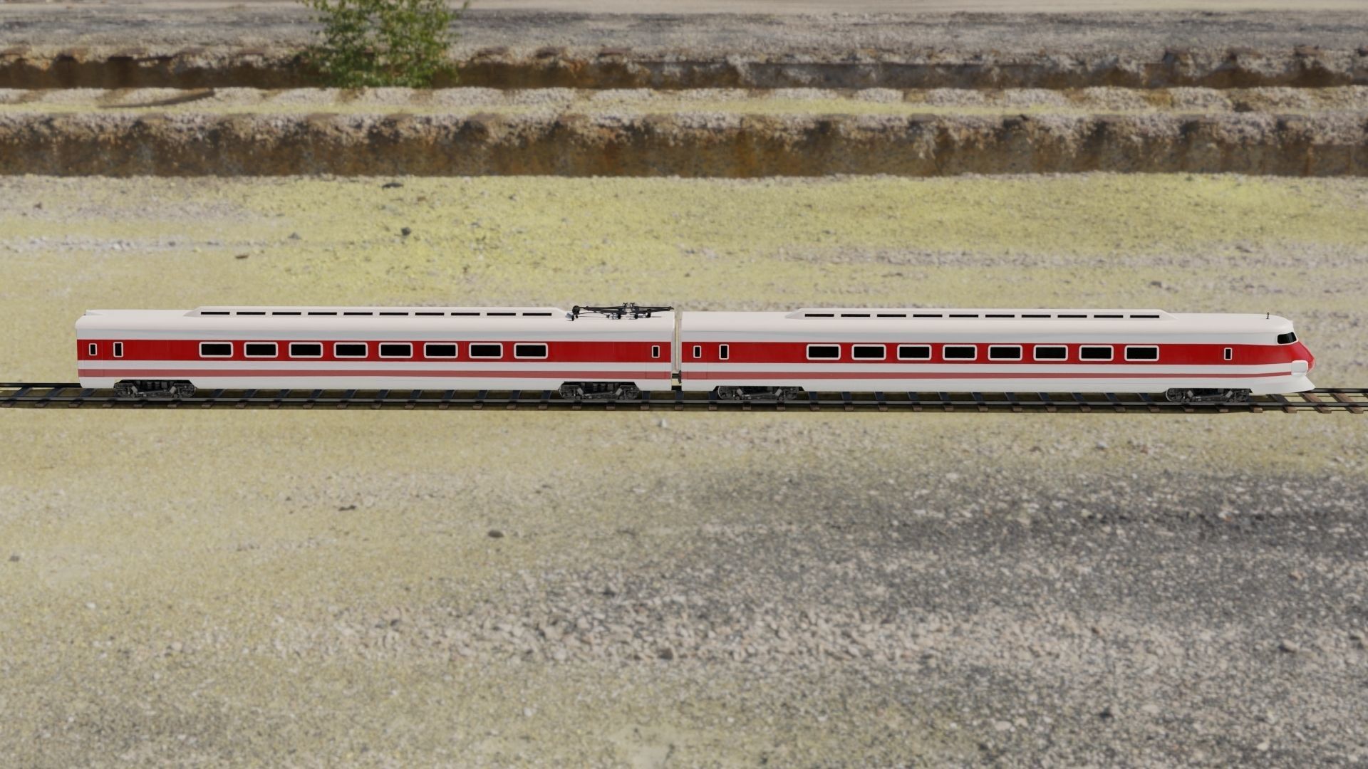 Train toy on tracks 3D model_9