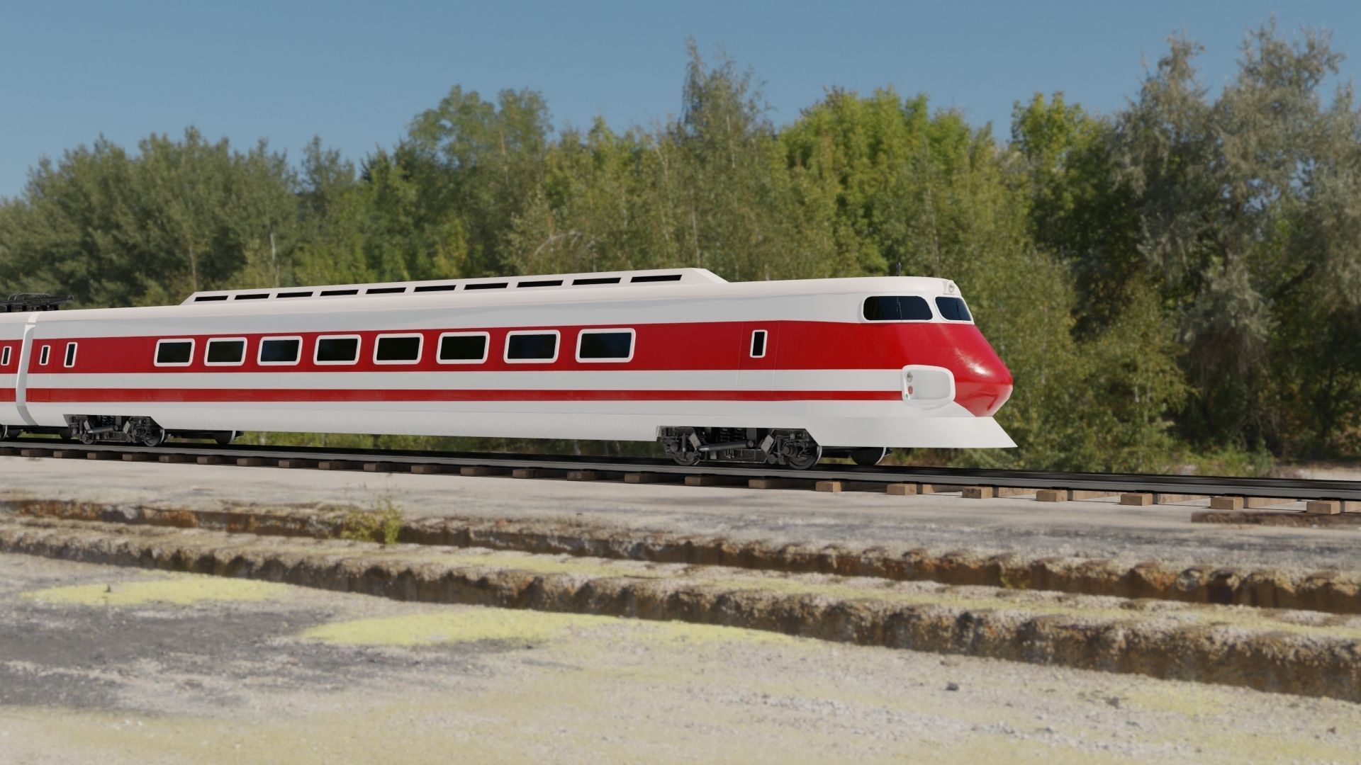 Train toy on tracks 3D model_6