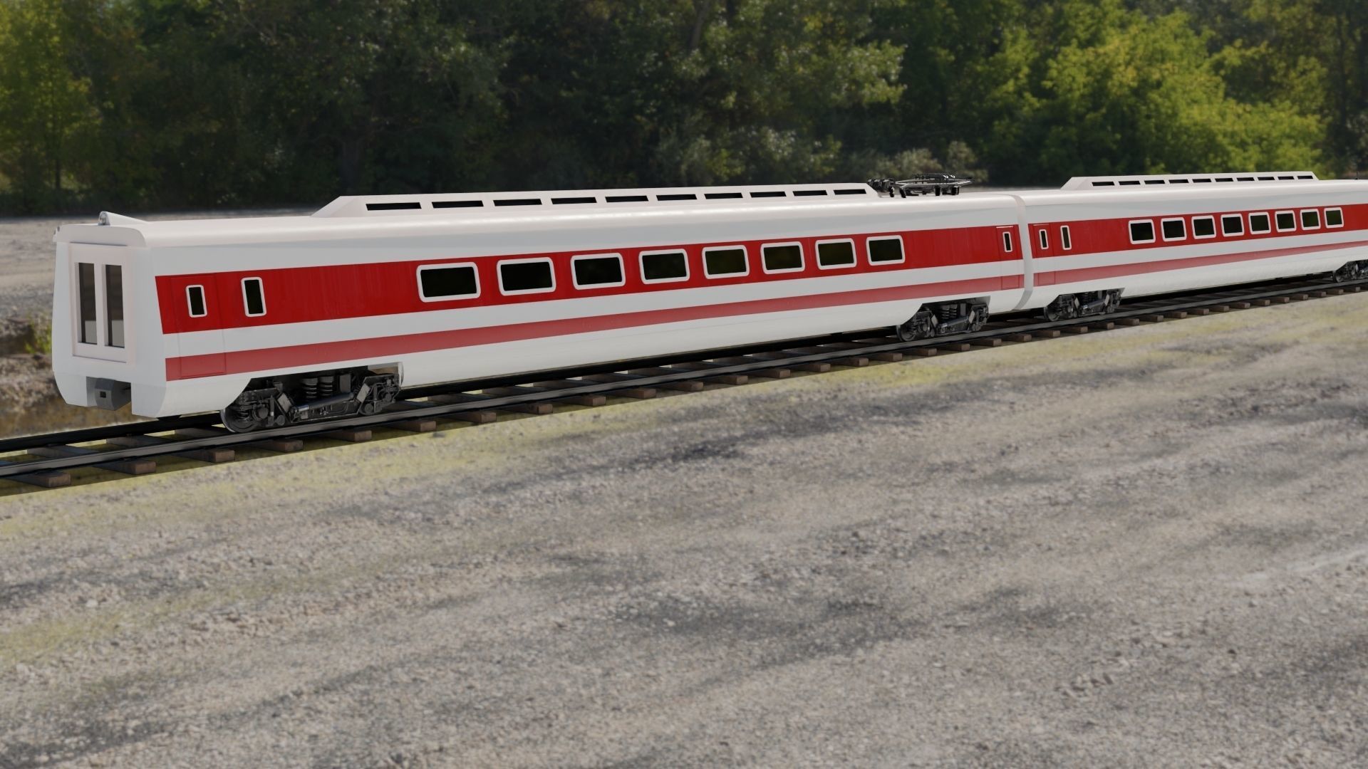 Train toy on tracks 3D model_3