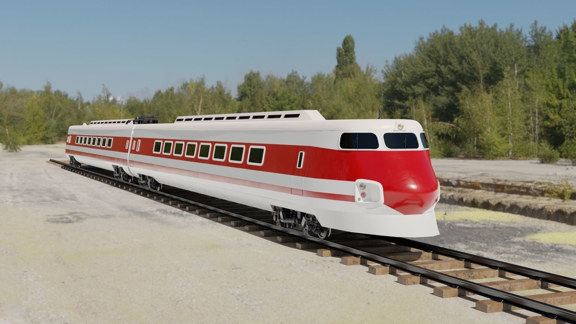 Train toy on tracks 3D model_7