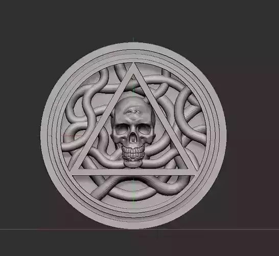 Merged45645353 skull in shape of triangle