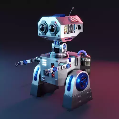 Robot sci-fi Low-poly 3D model
