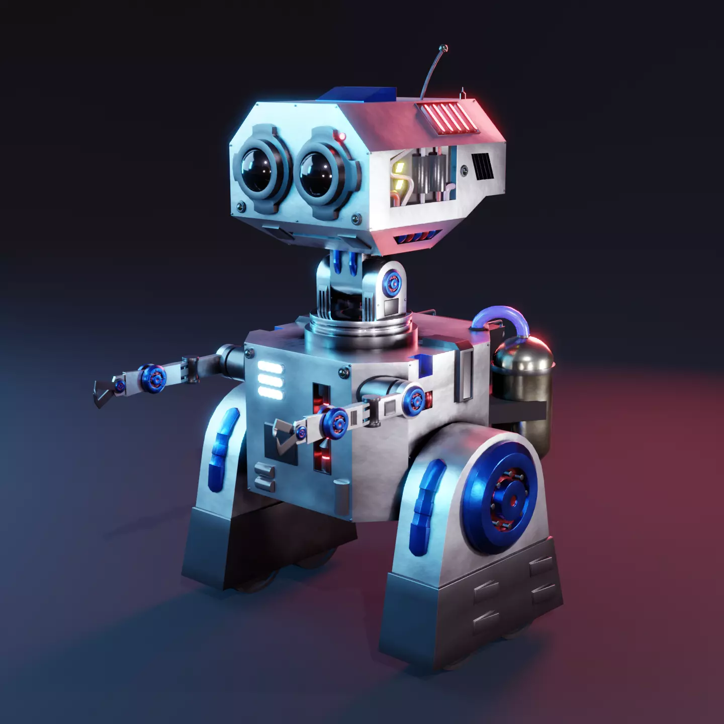 Robot sci-fi Low-poly 3D model_0