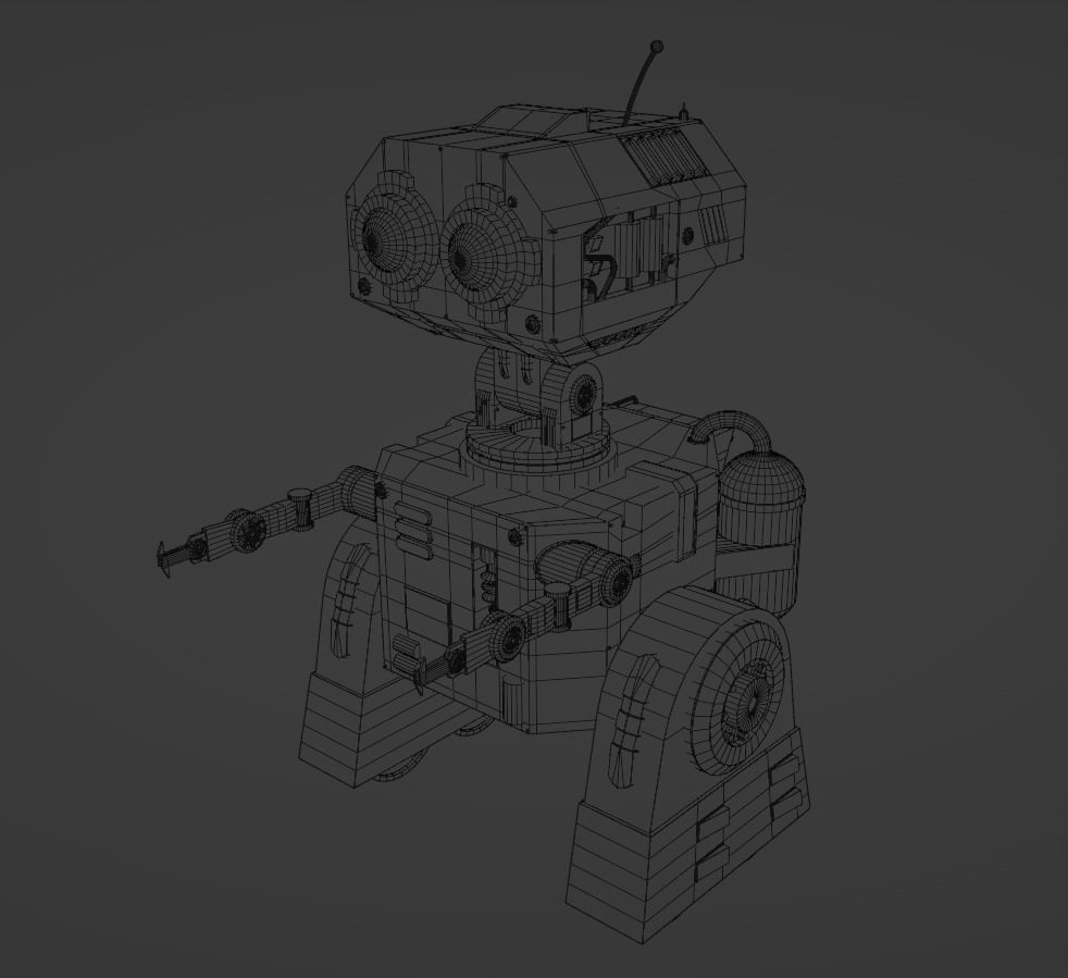 Robot sci-fi Low-poly 3D model_8