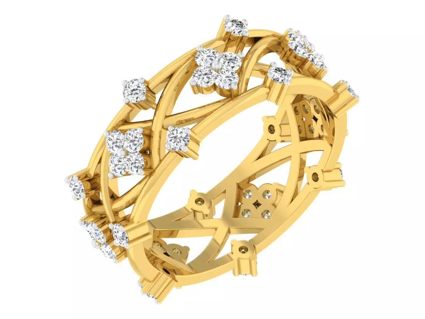 Wedding Engagement Women Etarnaty Band Ring 3D print model_0