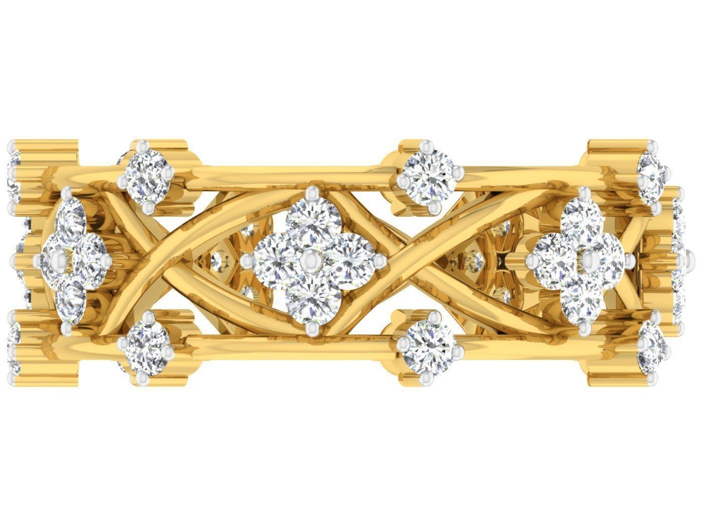 Wedding Engagement Women Etarnaty Band Ring 3D print model_3