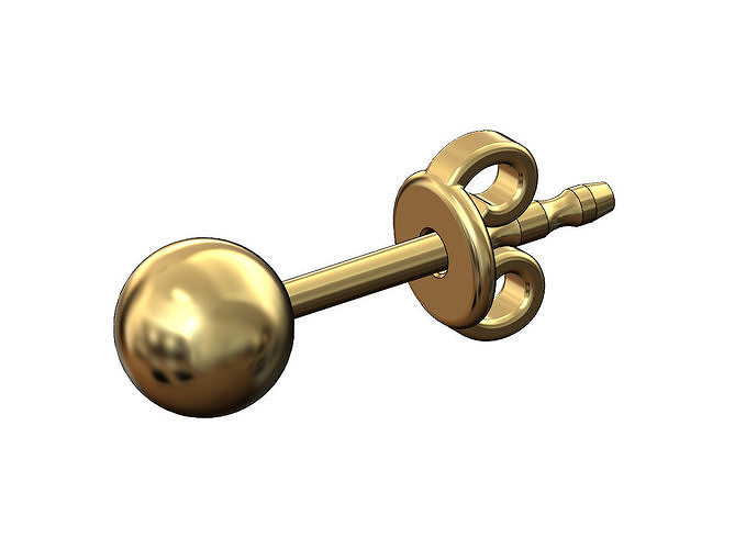 Simple bead stud earring 3D print model