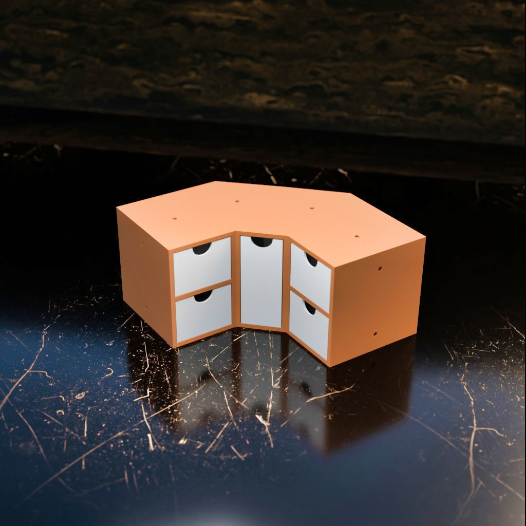034H 5 Drawer Corner Unit and 10cm Drawer Unit 3D print model_2