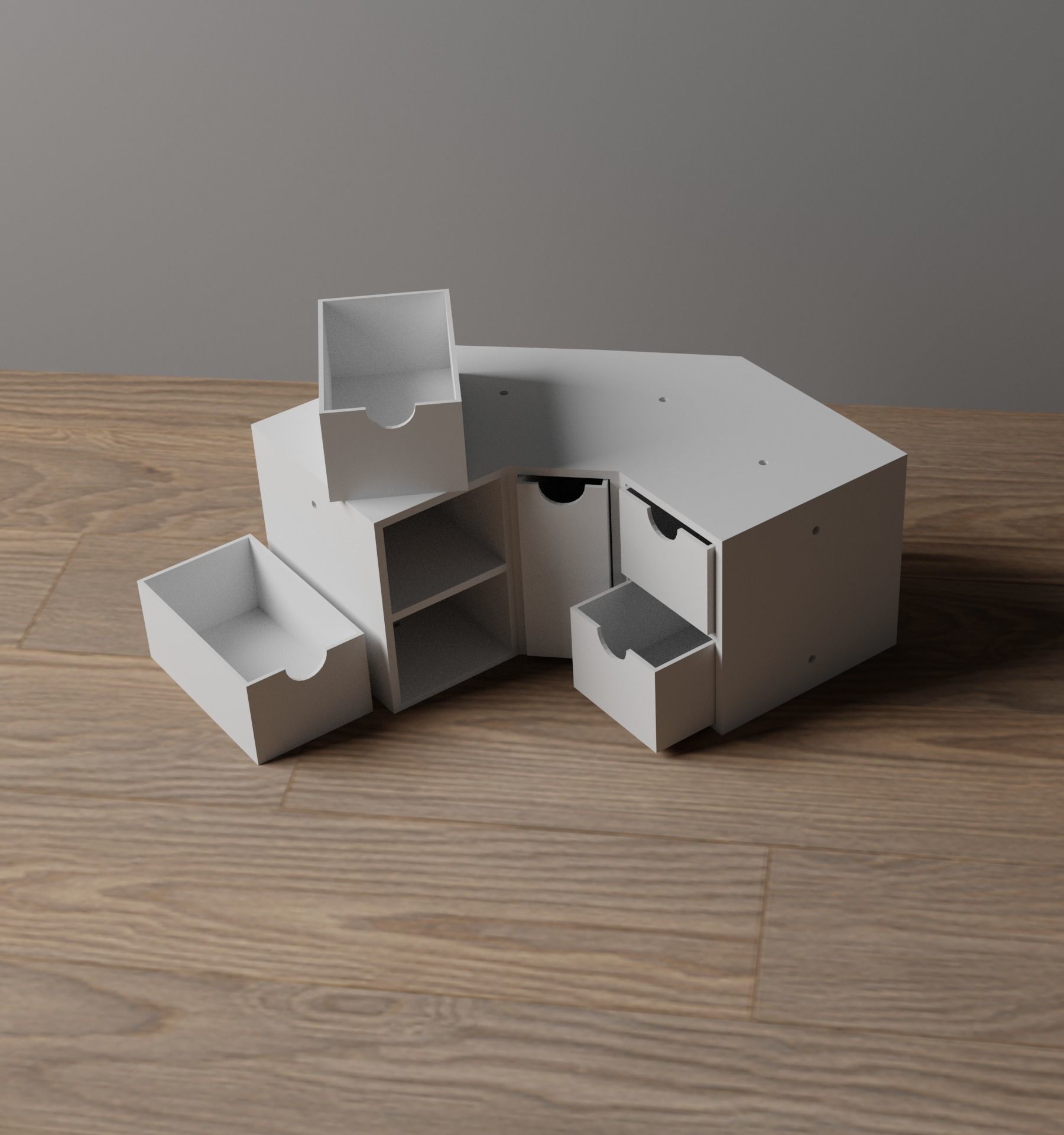 034H 5 Drawer Corner Unit and 10cm Drawer Unit 3D print model_7