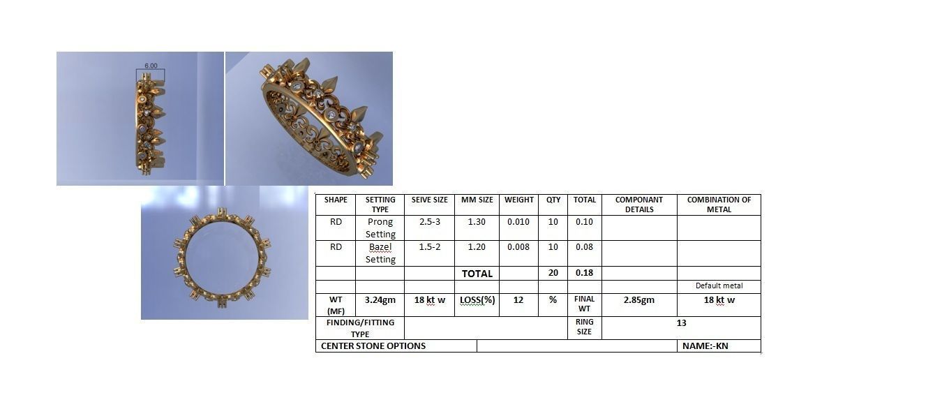 Wedding Engagement Women Etarnaty Band Ring 3D print model_4