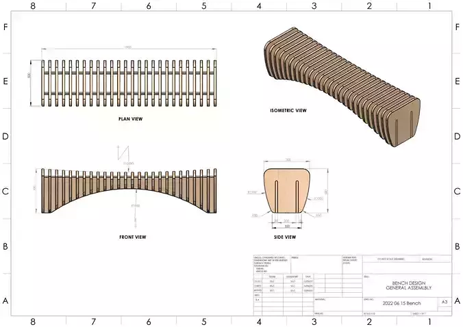 CNC DXF Bench Design 