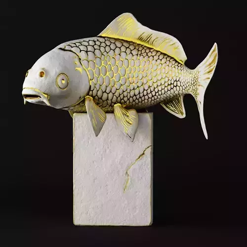 koi fish sculpture 3D model