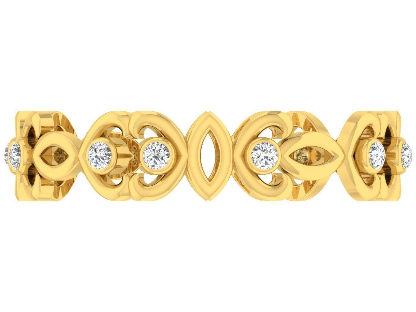 Wedding Engagement Women Etarnaty Band Ring 3D print model_3