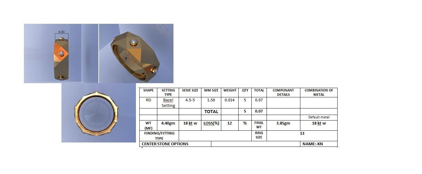 Wedding Engagement Women Etarnaty Band Ring 3D print model_4