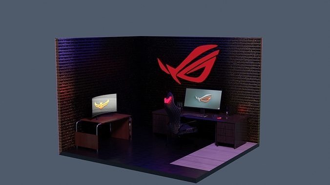 Pc Room Asus Low-poly 3D model