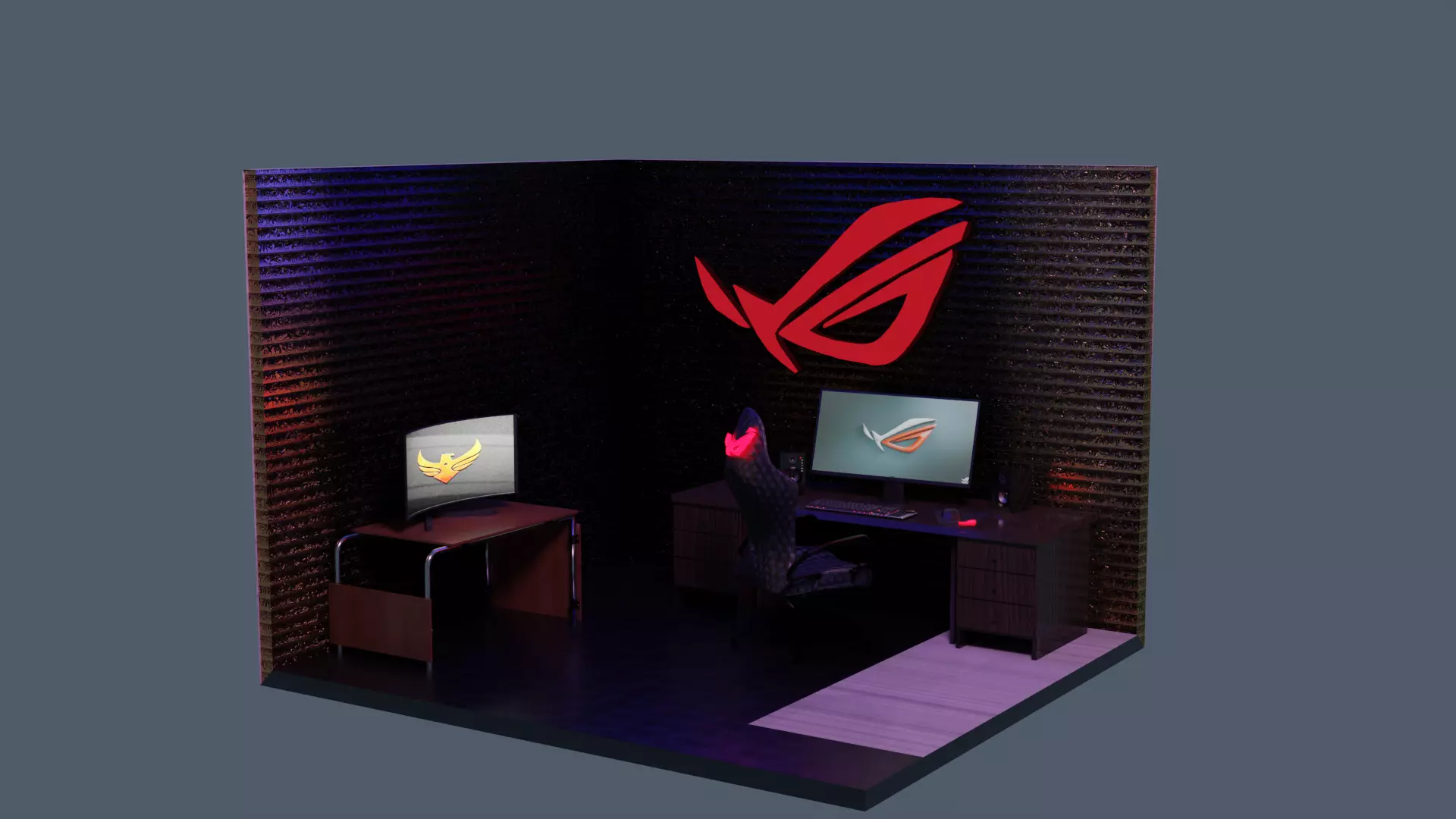 Pc Room Asus Low-poly 3D model