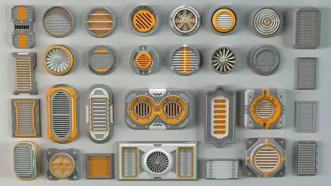 Industrial Kitbash-1 - 30 pieces