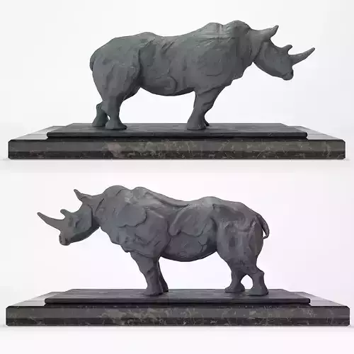 Rhino rhinoceros sculptures 3D model