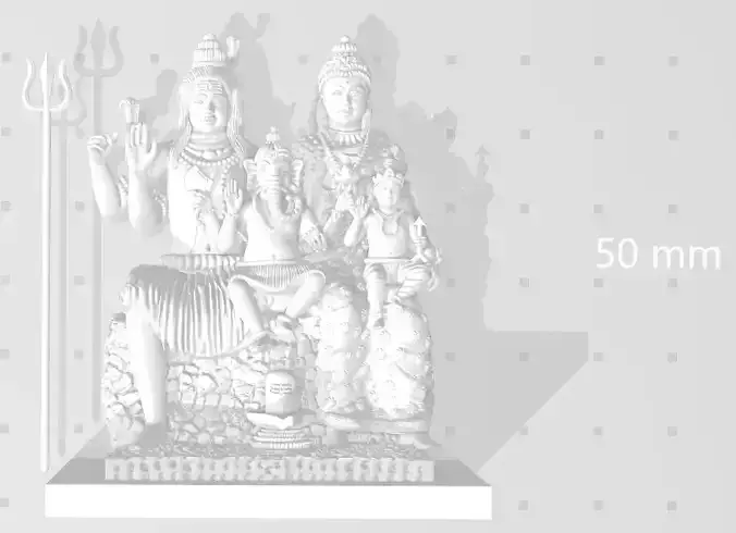  ready STL file of God Shiva Goddess Parvati Family 3D print model