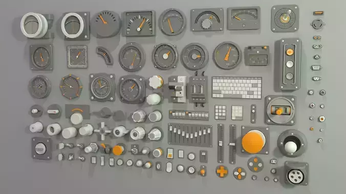 Industrial Kitbash - 2 - 105 pieces 3D model