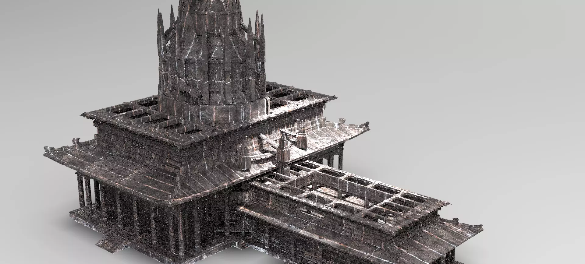 Dragon Temple Tower 3D model_0