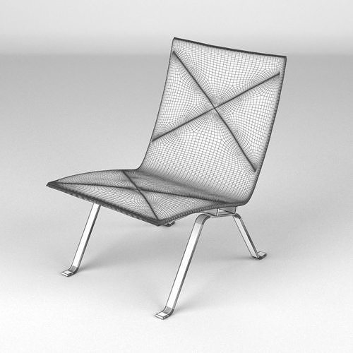 Poul Kjaerholm Style PK22 Chair 3D model 6