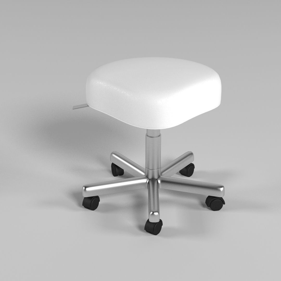 Wheeled Stool 3D model_4