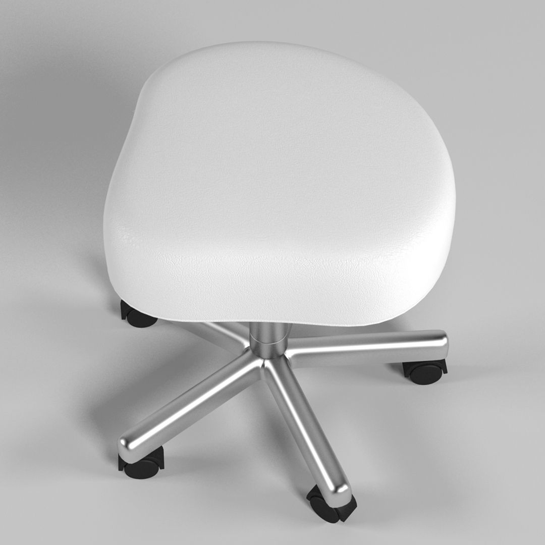 Wheeled Stool 3D model_6