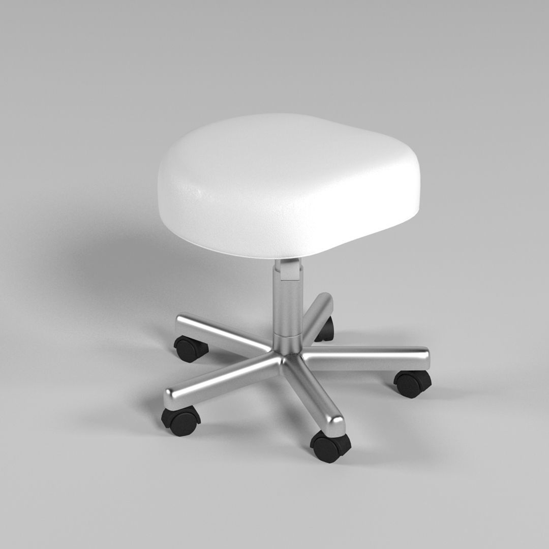 Wheeled Stool 3D model_5