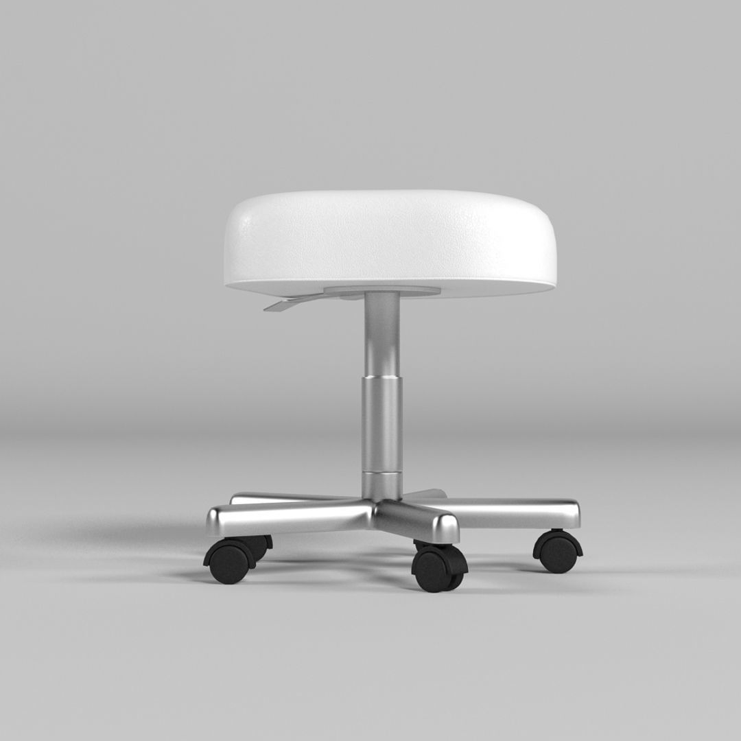 Wheeled Stool 3D model_1