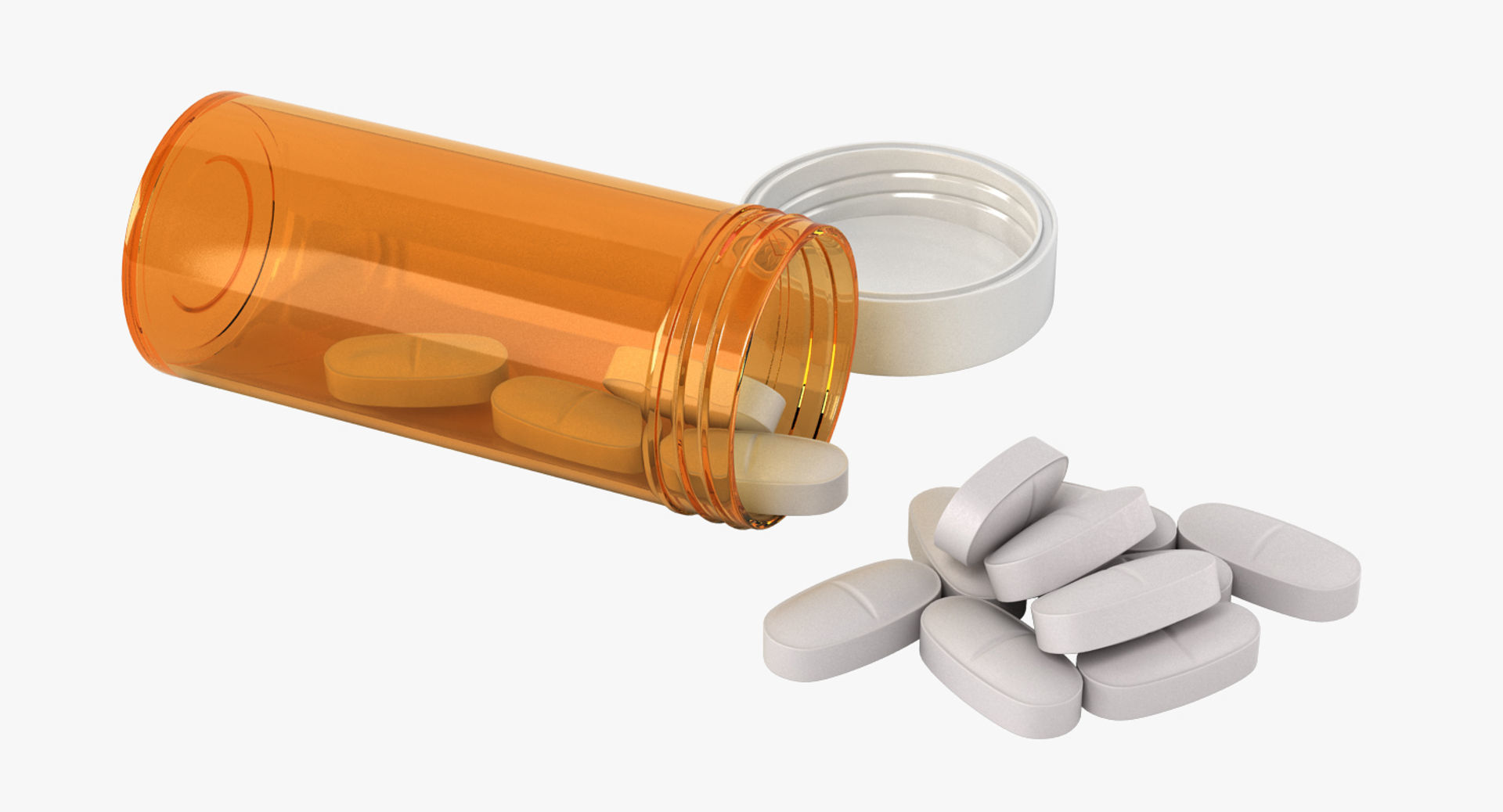 Medicine Bottle and Tablets 3D model_8